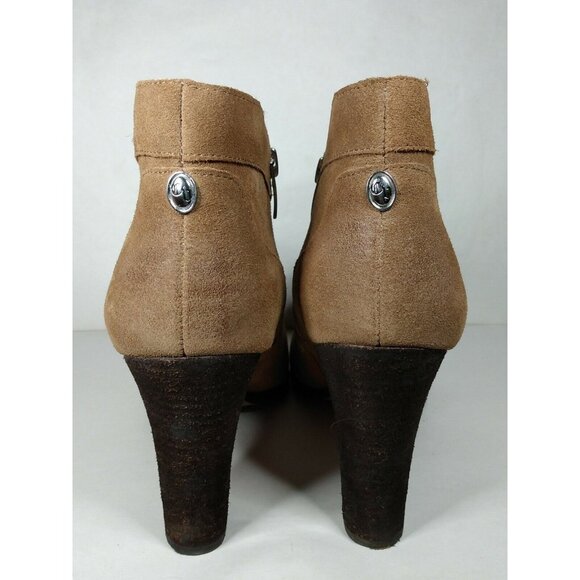 Crown Vintage Ivvy Women's Size 11 M Booties Ankle Brown Leather Side Zip Heels - Picture 4 of 10